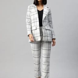 Cottinfab White Checks Two-Piece Formal Suit-picture-9