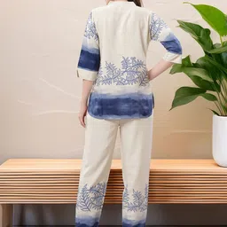 Be You Printed Mandarin Collar Tunic With Trousers image 3