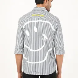 Lee Blue & White Regular Fit Striped Shirt image 2