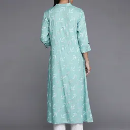 KSUT Blue Printed A Line Kurta image 2