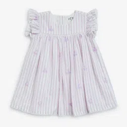 HOP Baby by Westside Lilac Seersucker Striped Cotton Empire-Line Dress-picture-39
