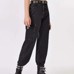 Kotty Black High Rise Flared Jeans image 4