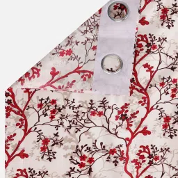 Romee Maroon Polyester Floral Curtains and Sheers image 4