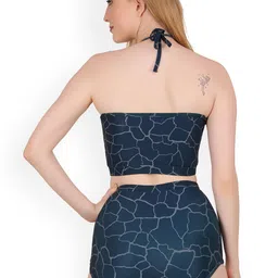 CREVOX Printed Halter Neck Swim Set image 5