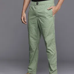 Louis Philippe ATHPLAY Men Pure Cotton Brand Logo Printed Lounge Pants image 2