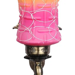 1ST TIME Pink & Copper-Toned Textured Metal Traditional Abstract Shaped Shaped Wall Lamp-picture-23