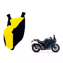 Auto Pearl Waterproof Two Wheeler Cover For Yamaha Fazer 25 (Yellow & Blue)-picture-17