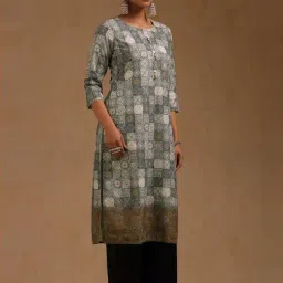 Soch Grey Regular Fit Printed Kurta image 4