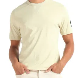 Calvin Klein Jeans Beige Cotton Regular Fit T-Shirt-picture-17