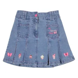 Cutecumber Girls Blue Denim Regular Fit Skirts-image-87