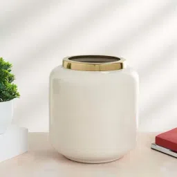 Living Scapes by Pantaloons Ivory Iron Vase-picture-45