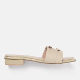 Lino Perros Metallic Detail Open Toe Flats image 4