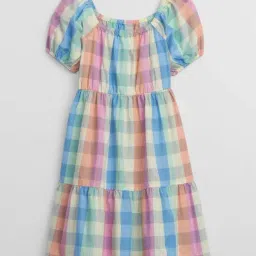 GAP Kids Multi Relaxed Cotton Checked Dress-picture-18