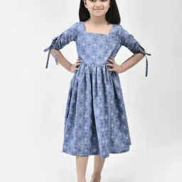 Eavan Kids Blue Printed Dress-image-76