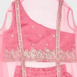 Akkriti by Pantaloons Girls Coral Pink Printed Suit Set image 5