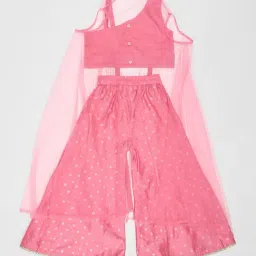 Akkriti by Pantaloons Girls Coral Pink Printed Suit Set image 2