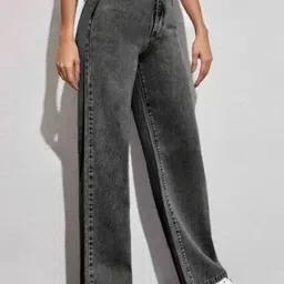 VK FASHION Women Jean Wide Leg High-Rise Light Fade Stretchable Jeans-picture-41