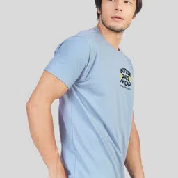 Greylongg Men Solid Round Neck Cotton T-shirt image 3