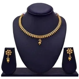Gyaan Jewels Gold-Plated Floral Design Jewellery Set-picture-38