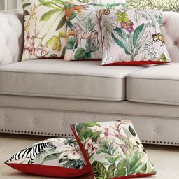 SEJ by Nisha Gupta Set of 5 Abstract Premium Cushion Covers - Green-picture-46