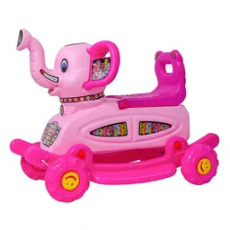 Maanit Baby Elephant Rider Ride on & Wagons Non Battery Operated Ride On - Pink image 1