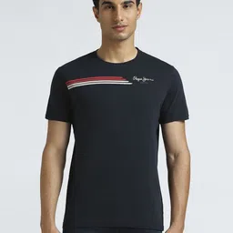 Pepe Jeans Men Graphic Printed Round Neck Cotton Slim Fit T-shirt-picture-35