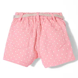 Babyhug Twill  Woven With Stretch  Mid Thigh Shorts Polka Dot Print - Pink image 2