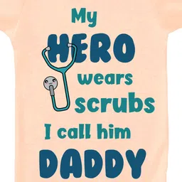 KNITROOT Scrub Daddy Print Short Sleeves Onesie - Peach image 4