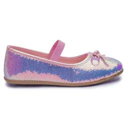 boyz n galz Bow Applique Detailed & Sequins Embellished Mary Jane Ballerinas - Pink image 4