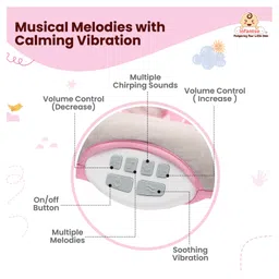 INFANTSO Baby Rocker Portable with Free Mosquito Net &  with Calming Vibrations & Musical Toy - Pink image 4