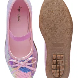boyz n galz Bow Applique Detailed & Sequins Embellished Mary Jane Ballerinas - Pink image 5