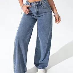 DressBerry Women Comfort Straight Fit High-Rise Light Fade Acid Wash Stretchable Jeans image 5