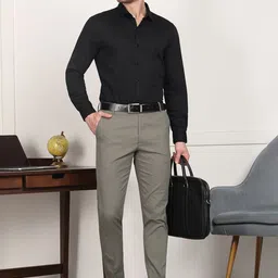 FUBAR Men Regular Fit Flat-Front Formal Trouser image 4