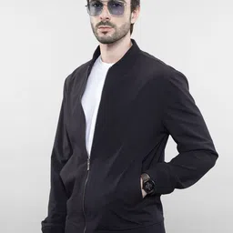 LOVE PANGOLIN Men Solid Lightweight Bomber Jacket image 5