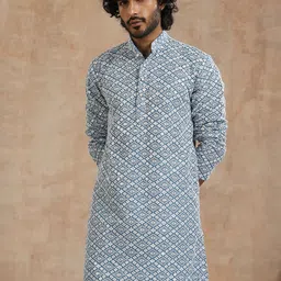 House of Chikankari Floral Chikankari Printed Kurta-picture-40