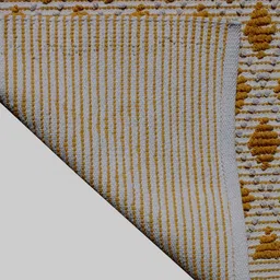 MRIC Gold-Toned White Geometric Cotton Carpet image 5