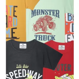 Vimal Jonney Boys Multicolor Printed T-Shirt (Pack Of 5) image 4