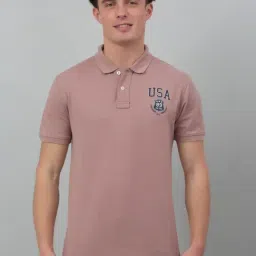 Cantabil Pink Regular Fit Polo T-Shirt-image-15