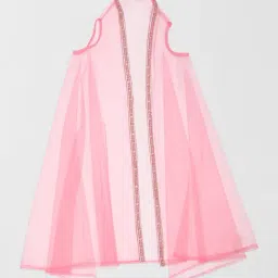 Akkriti by Pantaloons Girls Coral Pink Printed Suit Set image 3