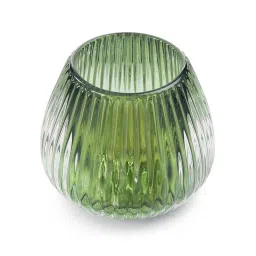 Pure Home and Living Green Glass Ribbed Tealight Holder image 4