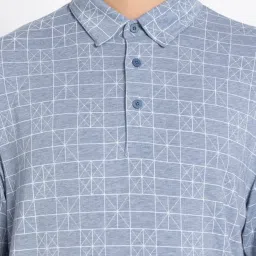 Adidas Blue Regular Fit Printed Sports Polo image 4