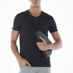 Jack & Jones Jet Black Cotton Regular Fit T-Shirt-picture-26