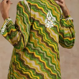 House of Chikankari Green Embroidered Kurta image 4