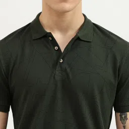 United Colors Of Benetton Dark Green Pure Cotton Regular Printed T-Shirt image 4