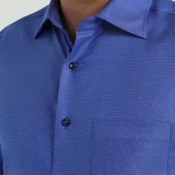 Allen Solly Blue Slim Fit Texture Shirt image 4