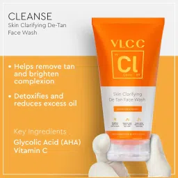 VLCC Clinic Skin Clarifying De-Tan Face Wash & Brighten & De-Tan Body Wash Combo image 4
