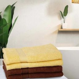 bianca LORENA 100% Cotton Super-Soft Terry Towels -4pc Bath Towel (d`ross) solid-yellow/brown-picture-42