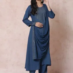 Rangriti Blue Polyster Duppatta-picture-16