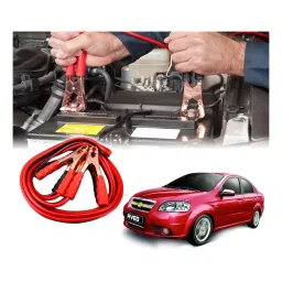 Auto Pearl 2.29 m (7.5 Ft) 500 A Heavy Duty Booster Anti Tangle Battery Jumper Cable for Chevrolet Aveo (Pack of 2)-picture-45