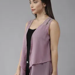 Aarika Purple Plain Shrug image 3